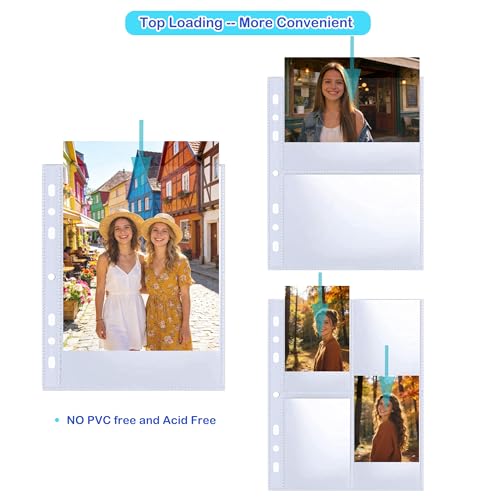 30 Pack 1/2/4 Pocket Card Sleeves for 6/3 Ring A5 Binder, Ultra-Clear Double Sided, Top Loading, Clear Plastic Sleeves for Trading Card, Photocard and Postcards - size: 4&2&1 Pocket(10 each)