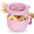 MATICAN Microwave Soup Bowl with Lid, Soup Mug with Lid, Microwave Containers for Ramen Noodles, Soup, Beverages, 28.74 Ounces, Pink, Includes Spork - color: Pink