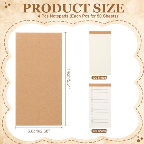 PATIKIL Portable Field Notes, 4 Pcs Small Notepads 50 Sheets Pocket Notebooks Memo Books to Do List Organizer Planner Daily for Work Office Journey, Planner/Blamk - style: Planner/Blamk
