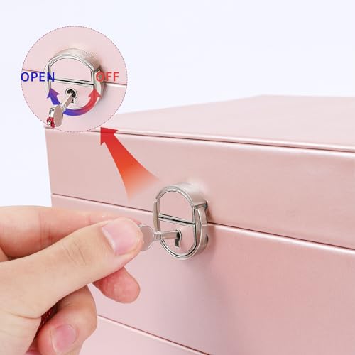 BOOVO Large Jewelry Boxes For Women (rose gold) - color: Rose Gold, size: 5 layer