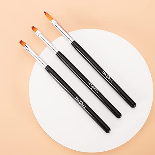 TEOYALL 6Pcs Nail Art Brushes, Gel Nail Polish Painting Liner and Dotting - color: Black