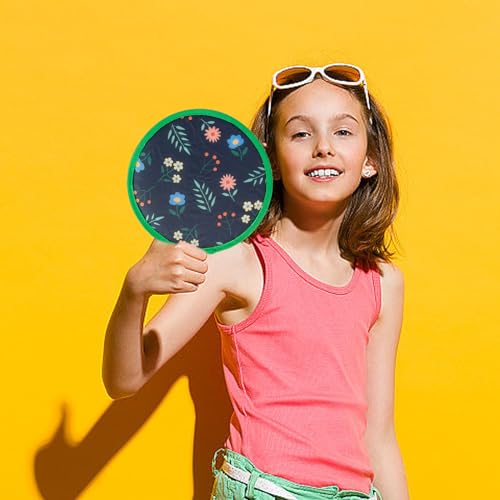 4 Styles Floral Round Foldable Hand Fan Japanese Foldable Fan Style Handheld Foldable Compact Cooling Fans,Round Folding Fan for Outdoor Games,Xmas Decoration,Festival,Party Favors,Travel,Events - color: 4Pcs Floral