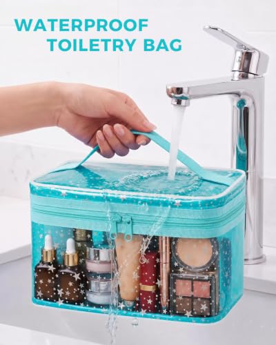 Star Clear Makeup Bag, Waterproof Travel Cosmetic Bag Toiletry bag,Blue - color: Blue