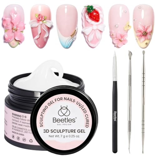 Beetles 3D Gel Nail Art,White 3D Sculpting Gel for Nail Art & Sculpting Pen - color: C-White-4