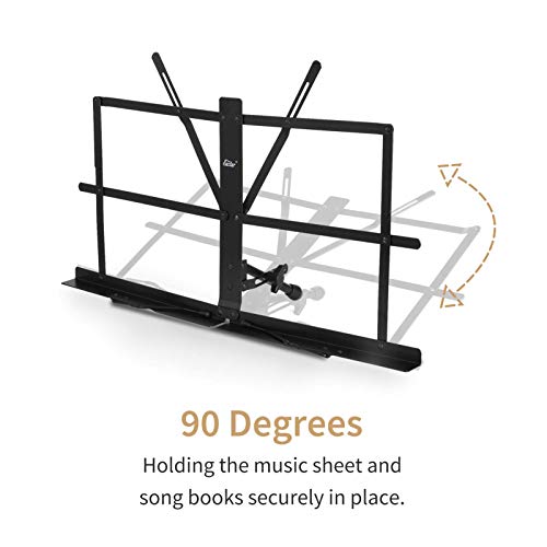 Eastar ESMF-3 Tabletop Music Stand for Sheet Music (Black)