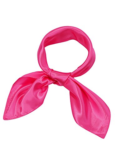 SATINIOR Square Neck Scarf Women - color: Dark Rosy, size: 23.6 x 23.6 inches