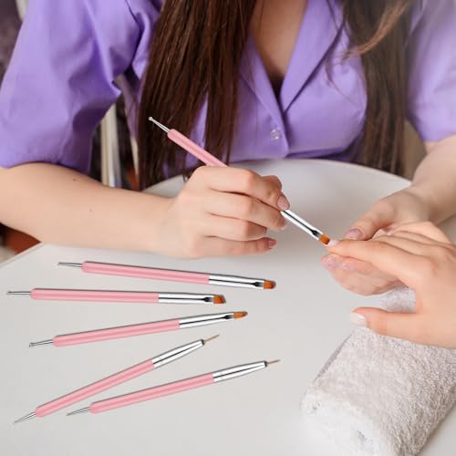 Nail Art Sculpture Pen,11Pcs Nail Art Brush Set, Pink - color: Pink