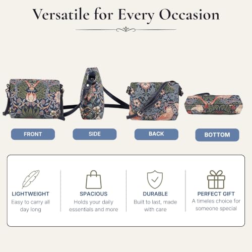 Signare Tapestry Crossbody Bag Sling Shoulder Purse for Women - color: Blue