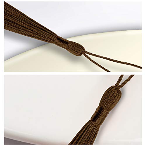 VAPKER 100 Dark Chocolate Tassels 13cm/5-Inch Silky Handmade Soft Tassels with 2-Inch Cord Loop for DIY Projects, Bookmarks, Jewelry Making - color: J:dark Chocolate