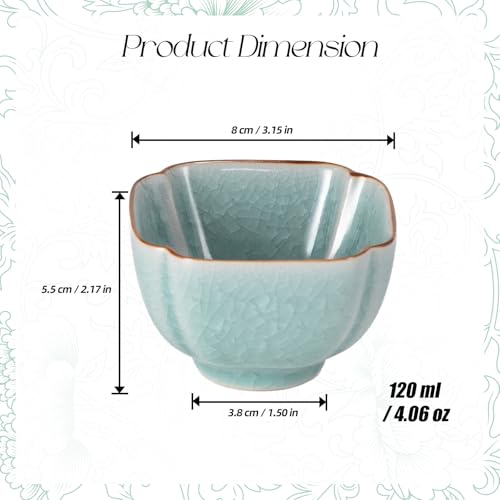 KAMMAK Japanese Tea Cups, 4 Oz Small Handmade Ceramic Teacups, Set of 2 - style: GN06