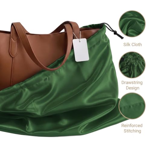 Q&J Fabric Co. 4 Pack Satin Dust Bag 15.7x19.7 inch and 19.7x23.6 inch Bright Green 100% Polyester Silk Bag Purse Dust Bag Shoe Bags for Closet Purse Protector Bag Dust Covers for Purses - color: Bright Green, size: 15.7"x19.7"+19.7"x23.6"