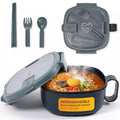 Microwave Ramen Bowl with Lid, Square Leakproof Cooker, BPA-Free, Navy - color: Navy, size: 50 oz (Single Bowl)