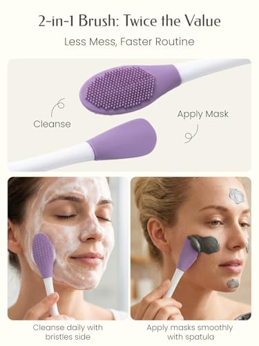 5PCS Face Roller & Gua Sha Facial Tools, Face Massage for Wrinkle Reduction & Puffiness Relief, Includes Silicone Scrubber, Headband & Travel Pouch, Jawline Sculpting and Pore Cleansing Set - color: Multicolor, size: 5PCS