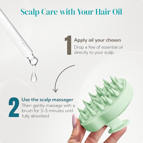 HEETA 2-Pack Large Scalp Massager Scrubber Shampoo Brush for Hair Growth - color: Light Beige & Green