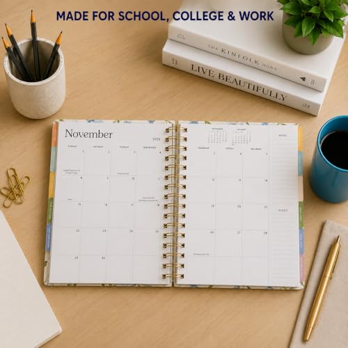 WORLD TRAVELER Academic Planner School Organizer Jul 2026-Dec 2027, 7"x9" - color: Blue Floral