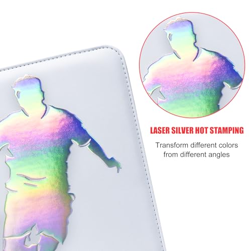 900 Pockets Soccer Card Binder, Laser Silver Hot Stamping Cover,N300 - color: Dazzling Soccer-900