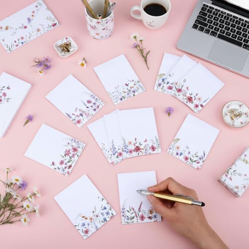 Chiisong 12 Pads Wildflower Sticky Notes Flower Sticky Notes - style: Retro