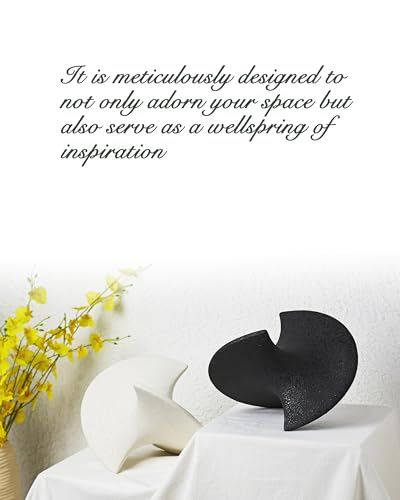UPWOIGH Black Abstract Balancing Sculpture, 5.12 x 7.28 x 5.12 Inch - color: Black Ceramic Inspired Décor