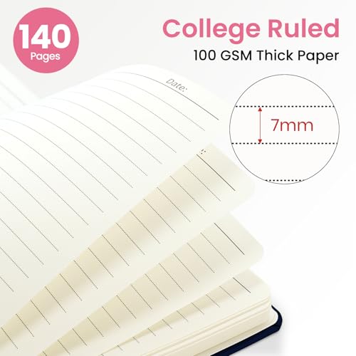 ZOTIA Lined Spiral Journal for Women, A5 Pretty Hardcover Notebook for Work, School & Office Writing, Aesthetic Writing Journal College Ruled, 140 Pages, 5.8" x 8.3", Midnight Jungle - color: S-Midnight Jungle