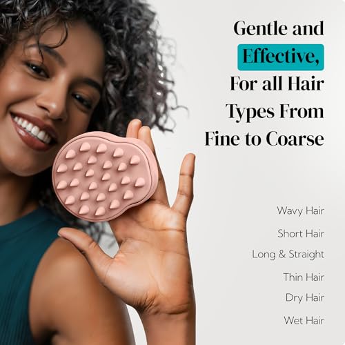 HEETA 2-Pack Large Scalp Massager Scrubber Shampoo Brush for Hair Growth - color: New Pink & Blue