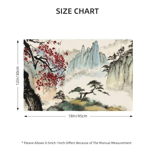 Watercolor Red Plum Trees Placemats Farmhouse Set of 6 12x18 Inch - color: Watercolor Red, size: Set of 6