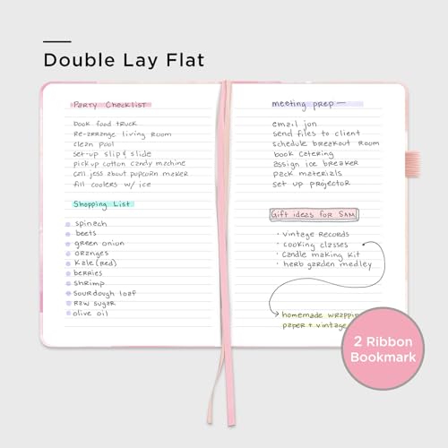 &And Per Se Lined Hardcover Notebook – A5 5.7"x8" College Ruled, 160 Pages, 100gsm Thick Paper – Aesthetic Journal for Women, Gift-Ready Planner, Everyday Writing Notebook (Black) - color: f.Blush Watercolor, style: Lined with Pattern