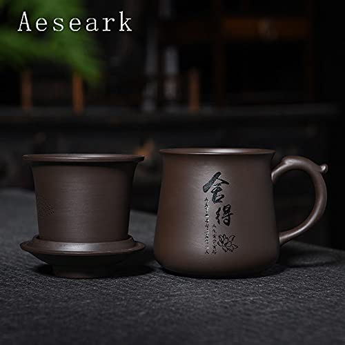 Chinese Tea Cup Set With Infuser Lid,Handmade Portable Clay TeaCup,Ceramic teacup,Coffee Mug Juice Cup,As Holiday Gifts