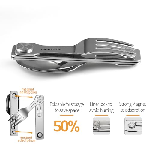 Roxon C2 2 in 1 Detachable Folding Camping Utensil with Fork & Spoon