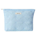 RSRSLEII Quilted Cotton Seashell Makeup bag, Travel Toiletry Bag,Light Blue - color: 11 Light Blue