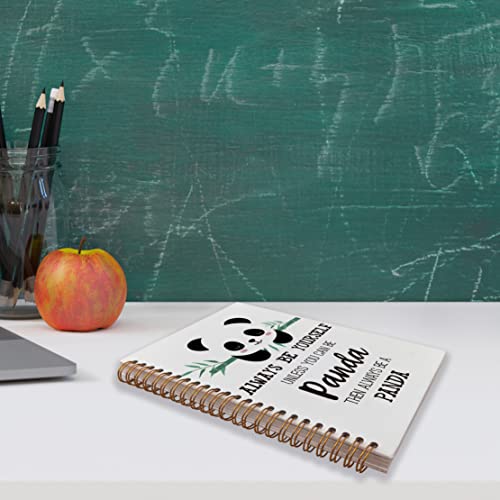 VNWEK CutePanda gifts For Women Girls Always Be Yourself Unless You Can Be a Spiral Notebook Journal 5.5 x 8.3 inches,Panda Lover Gifts Themed Lined Hardcover Spiral Notebook - color: ice