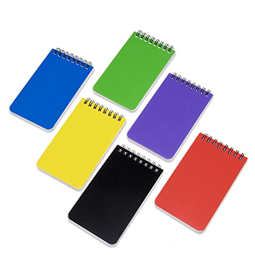 QiCheng 6pacs Pocket Notebook Mini Notepad Small Spiral Notebooks 3X5Inch - size: 6