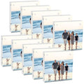 4x4 Acrylic Picture Frame 10 Pack, Clear Picture Frames Double Sided Magnetic Acrylic Frames Freestanding Photo Block Frame Desktop Display Floating Frameless Frame Stand - size: 4"x4"