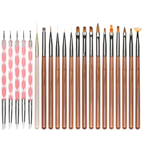 Nail Art Brushes for Gel Art Design Nail Art Pens Brushes Nail Art Tool Set IncludeNail Dotting Tools Dual-Head Pen Painting Set Liner Brush Nail Drawing Pen For Nail Design