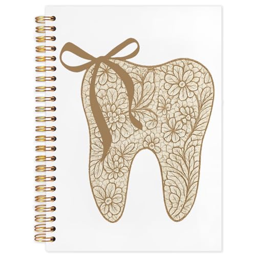 WUCHJ Dentist Gifts Spiral Notebook Journal, Dentist Dental Gifts for Women Notebooks for Note Taking, Coquette Bow Chinoiserie Floral Medical Journal, Pink Hardcover Notebook, 5.5x8.3 Inch - color: Coquette Bow Chinoiserie Floral Medical