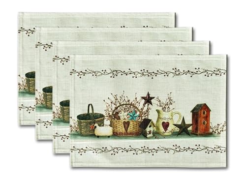 Rustic Country Stars Placemats, 18x13 Inches, Set of 4 - color: Country Stars
