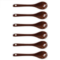 6 pcs Porcelain Egg Spoons Tea Spoon Ceramic Spoons 4.7 inch Coffee Dessert Yogurt Tea Milky Brown - style: Brown