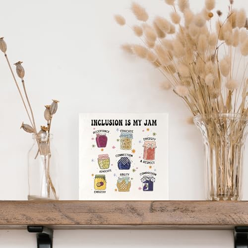 Neurodiversity Autism Awareness Decor, Special Education Teacher Gifts, Special SPED Education Classroom Supplies, Autism Teacher Gifts Wood Signs for Home Room Desk Table Shelf, 5x5 Inch - color: Teacher-Neurodiversity