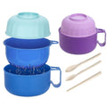 2Pack Ramen Bowl, Portable Ramen Cooker, Instant Ramen Noodle Bowls College Dorm Room Apartment Essentials (Purple Blue) - color: Purple Blue