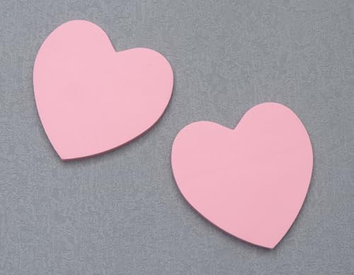 4 Packs 200 Sheets Heart Shape Sticky Notes (Pink) - color: Pink