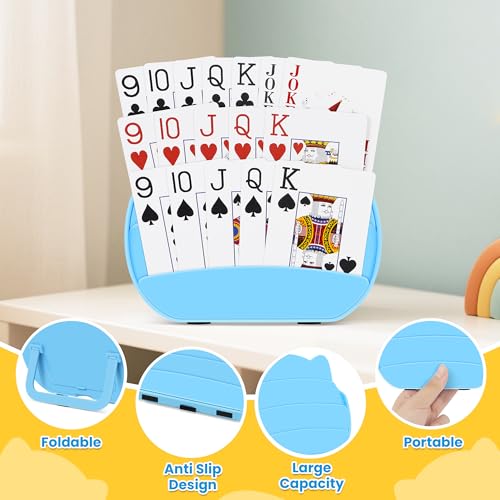 Card Holders for Playing Cards, 2 Pack Playing Card Holder (Blue & Pink) - color: Blue & Pink