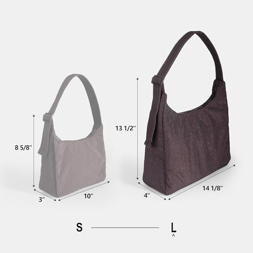 FASTFAIRY Nylon Shoulder Bag: Lightweight Adjustable Strap - color: Large-chocolate Plum, size: Large