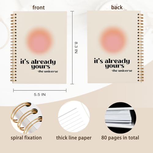 hold fizz Preppy Pink Aura Notebook Journal for Women 5.5x8.3 inch - color: it is already yours the universe