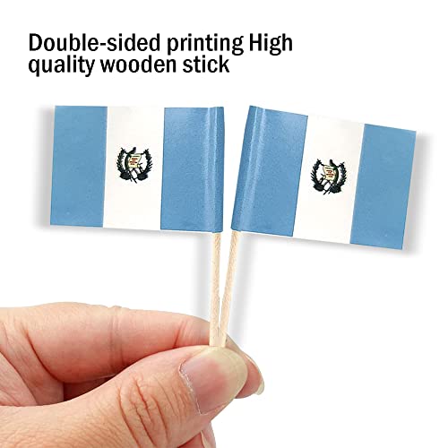 mflagperft Guatemala Toothpick Flags 100 Pack,Mini Guatemalan Flag Picks - color: Guatemala
