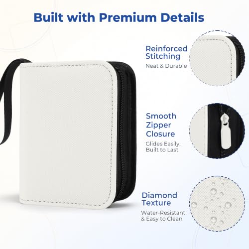 Mini Trading Card Binder Album, 1 Pocket Card Binder with 20 Double-Sided Pages 40 Pockets, Side Loading Small Card Binder for Trading Cards, Single Card Holder Book for Collectors and Kids - color: White, size: 1-Pocket