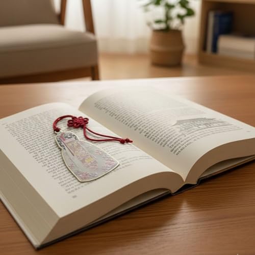 Korean Hanbok Metal Bookmark Set of 4 – Traditional Korean Souvenir Gift with Tassel, Decorative Korean Culture Bookmark, Unique Gift for Book Lovers, Students, Teachers, Reading Accessories