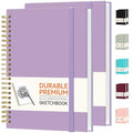 Forvencer 2 Pack Blank Spiral Notebook, 8"x 5.6"Hardcover Sketch Book - color: Purple