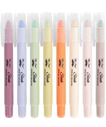 Mr. Pen- No Bleed Gel Highlighters, Pastel Colors, 8 Pack - color: Pastel Colors 3, size: 8 Pack