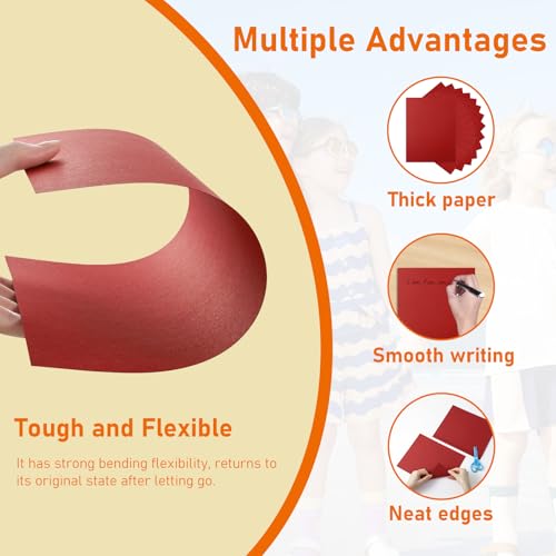 Guakicae 40 Sheets Dark Red Cardstock 8.5 x 11 Crafting Paper 75lb - color: Red, size: 40 Sheets