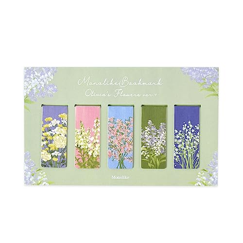 Monolike Magnetic Bookmarks Olivia's Flowers Ver.4, Set of 5 - color: Olivia's Flowers Ver.4