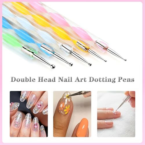 27Pcs Nail Art Tool Set, Nail Brushes Set With Dotting Tools, Palette & Nail Art Holder Professional Nail Painting Brushes for Liner Dotting,Blending, Fan Brush for DlY Nail Design& Manicure